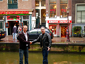 A tourist in red light district is fucking sexy hookers