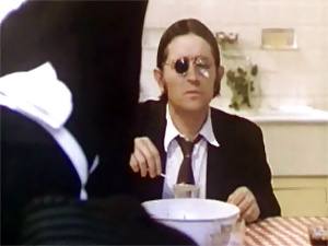 Wealthy guy abusing a retro ass during their elite dinner