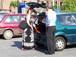 British guy shagging a sexy street slut wearing stockings