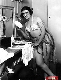 Sensual vintage ladies in sexy lingerie showing the goods