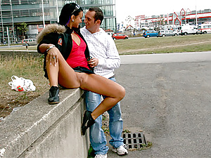 Hot sexy babe tasting his cock in a public carpark movies