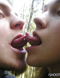 Dude takes his cam on the picnic and tapes his GF giving him fabulous blowjob in the woods.