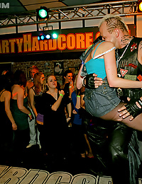 Wild fucking at a horny gang bang