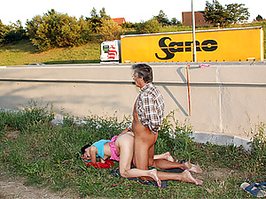 Young girl loves railway fucking