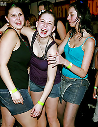 Girls swallowing spunk at a party
