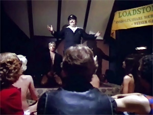 Group of people is having a sex meeting in the seventies