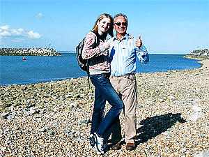 Senior englishman fucking the horny willing beach chick